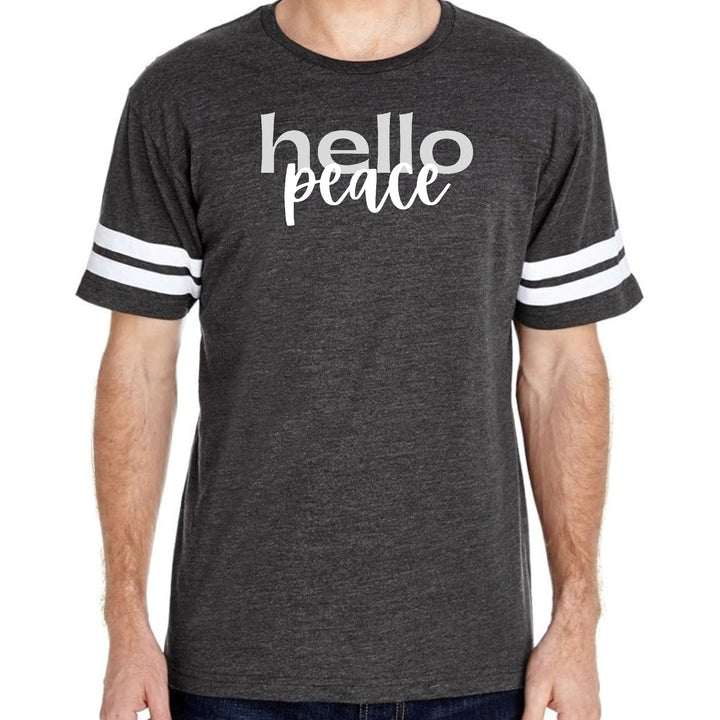 Mens Vintage Sport Graphic T-shirt Hello Peace Motivational Peaceful