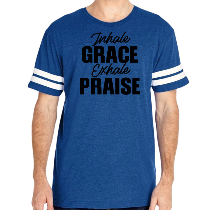 Mens Vintage Sport Graphic T-shirt Inhale Grace Exhale Praise Black
