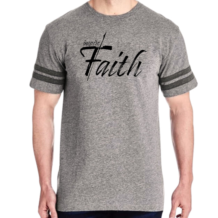 Mens Vintage Sport Graphic T-shirt Inspire Faith Black Print - Mens | T-Shirts