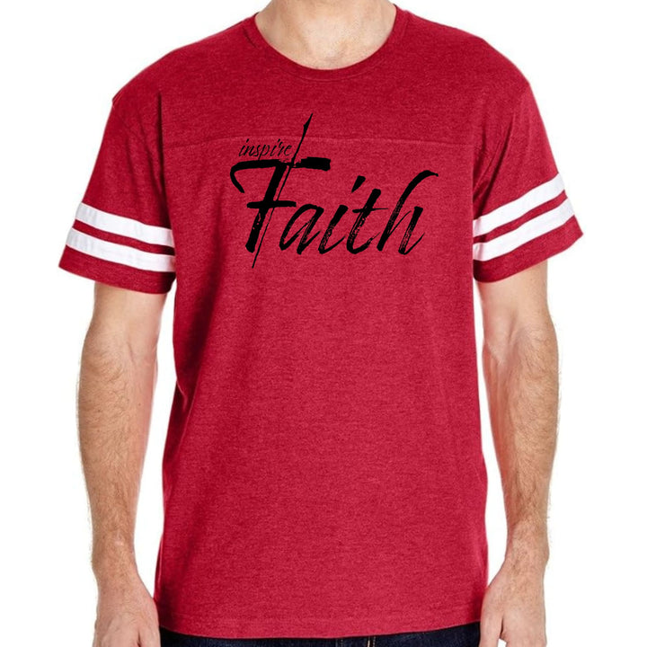 Mens Vintage Sport Graphic T-shirt Inspire Faith Black Print - Mens | T-Shirts