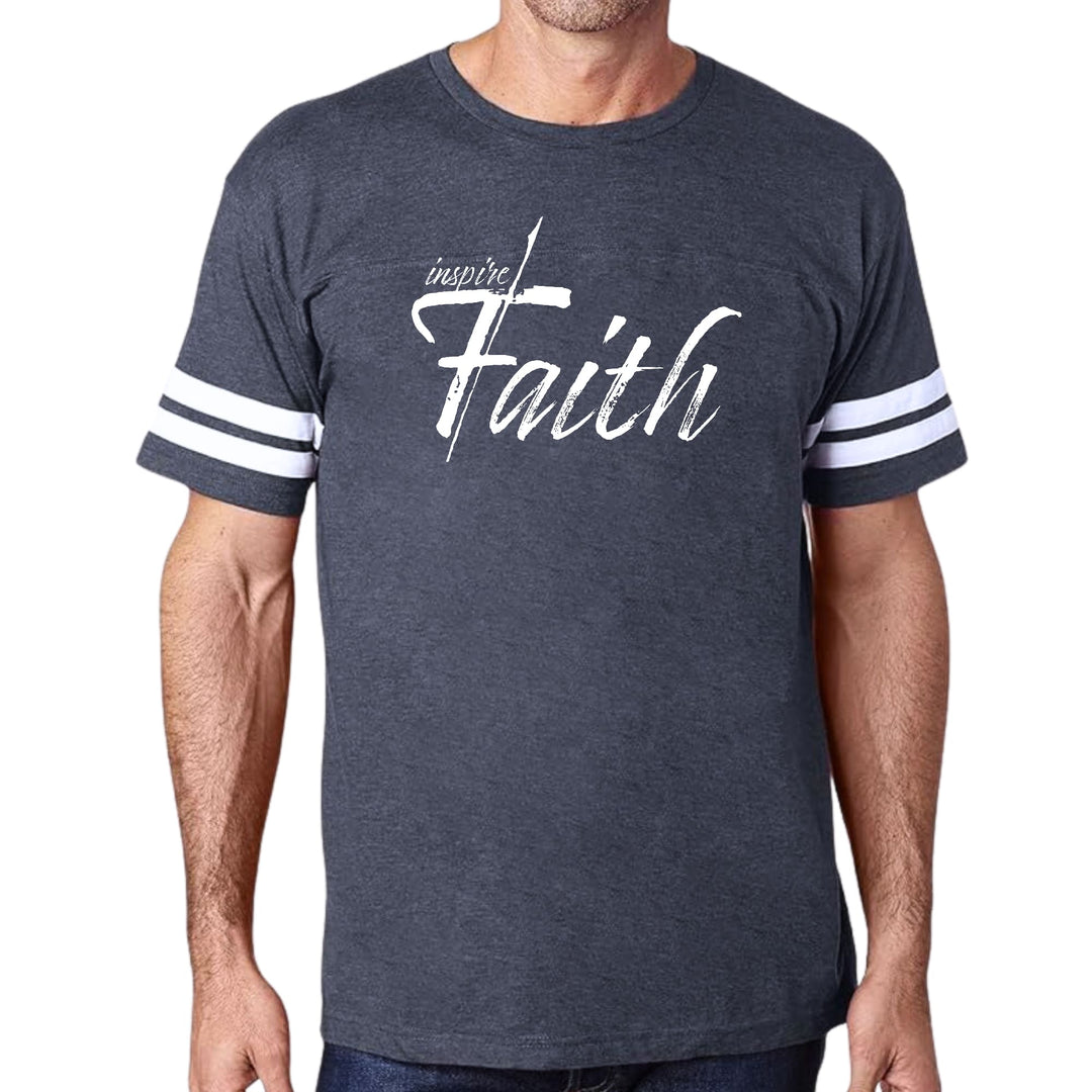 Mens Vintage Sport Graphic T-shirt Inspire Faith White Print
