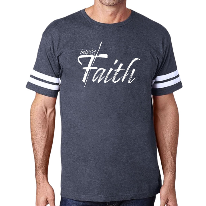 Mens Vintage Sport Graphic T-shirt Inspire Faith White Print