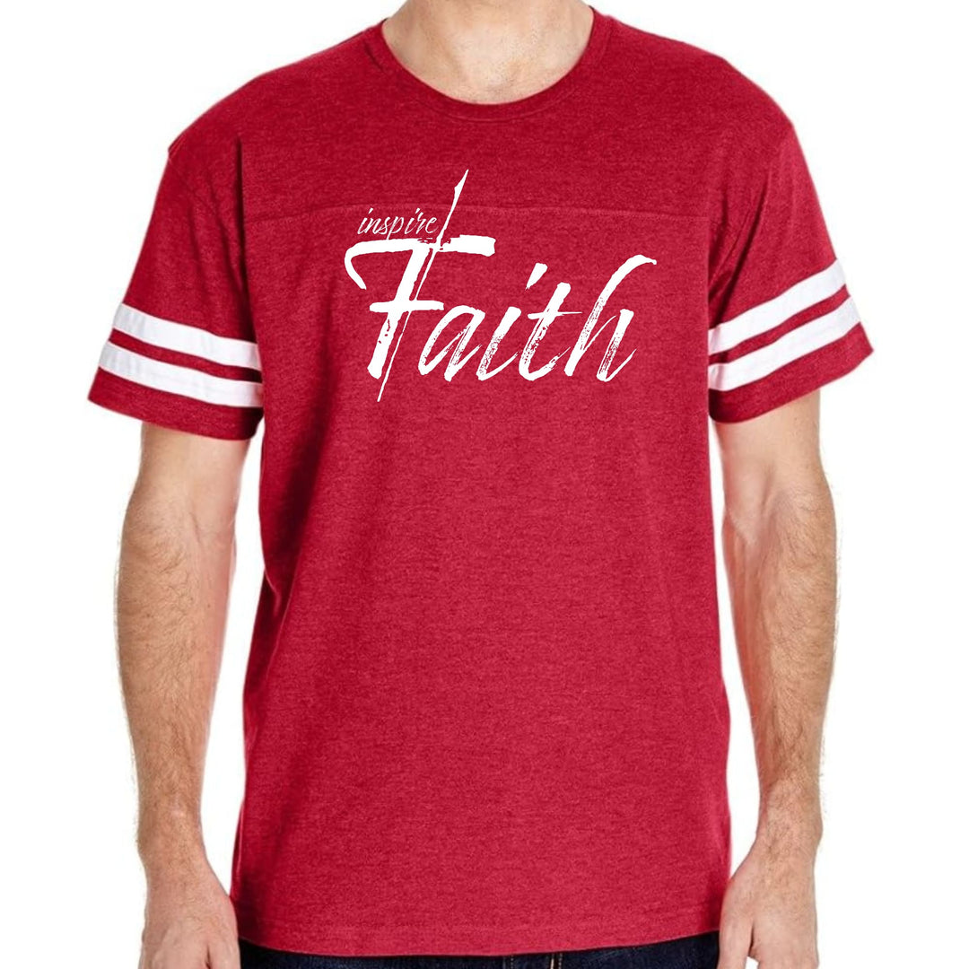 Mens Vintage Sport Graphic T-shirt Inspire Faith White Print