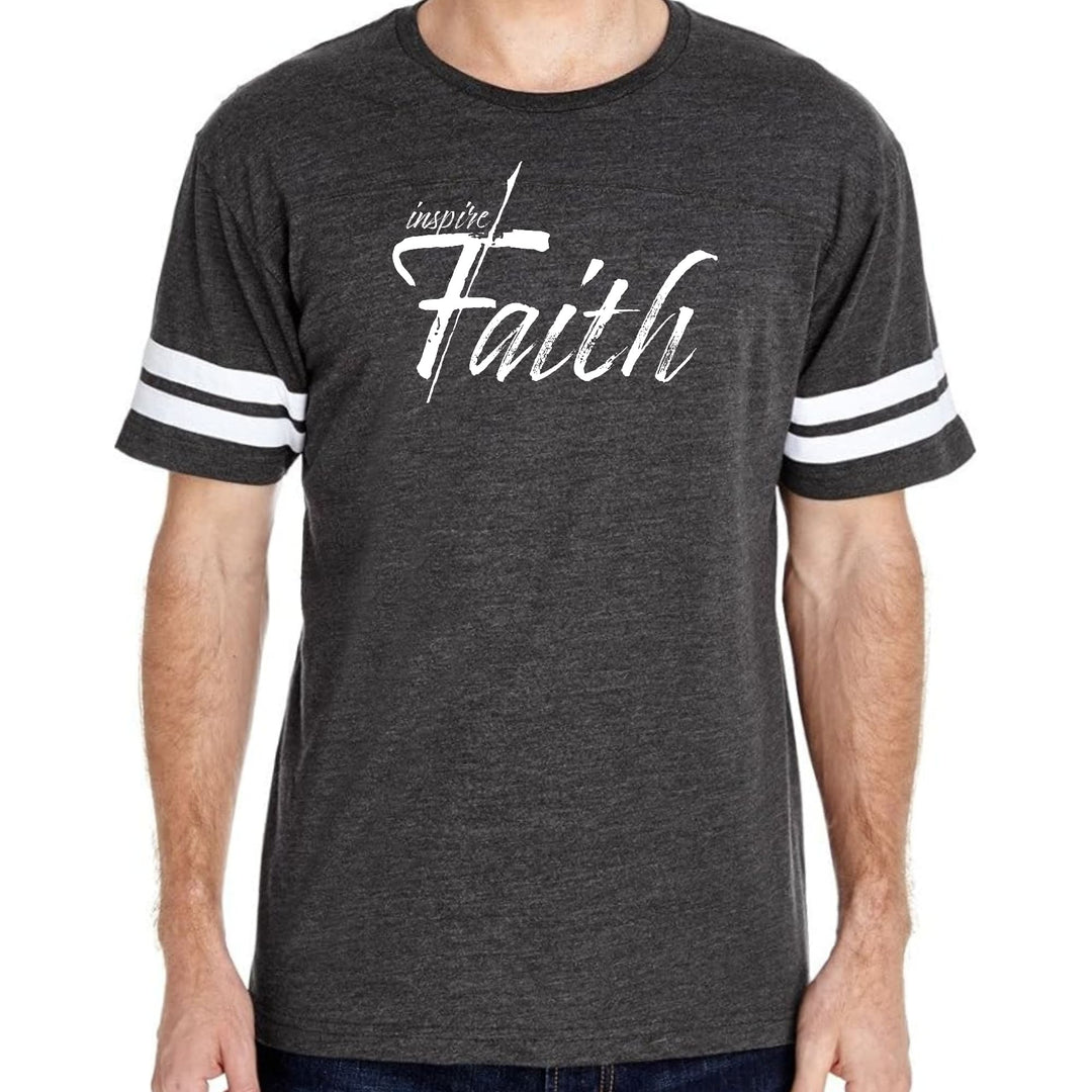 Mens Vintage Sport Graphic T-shirt Inspire Faith White Print