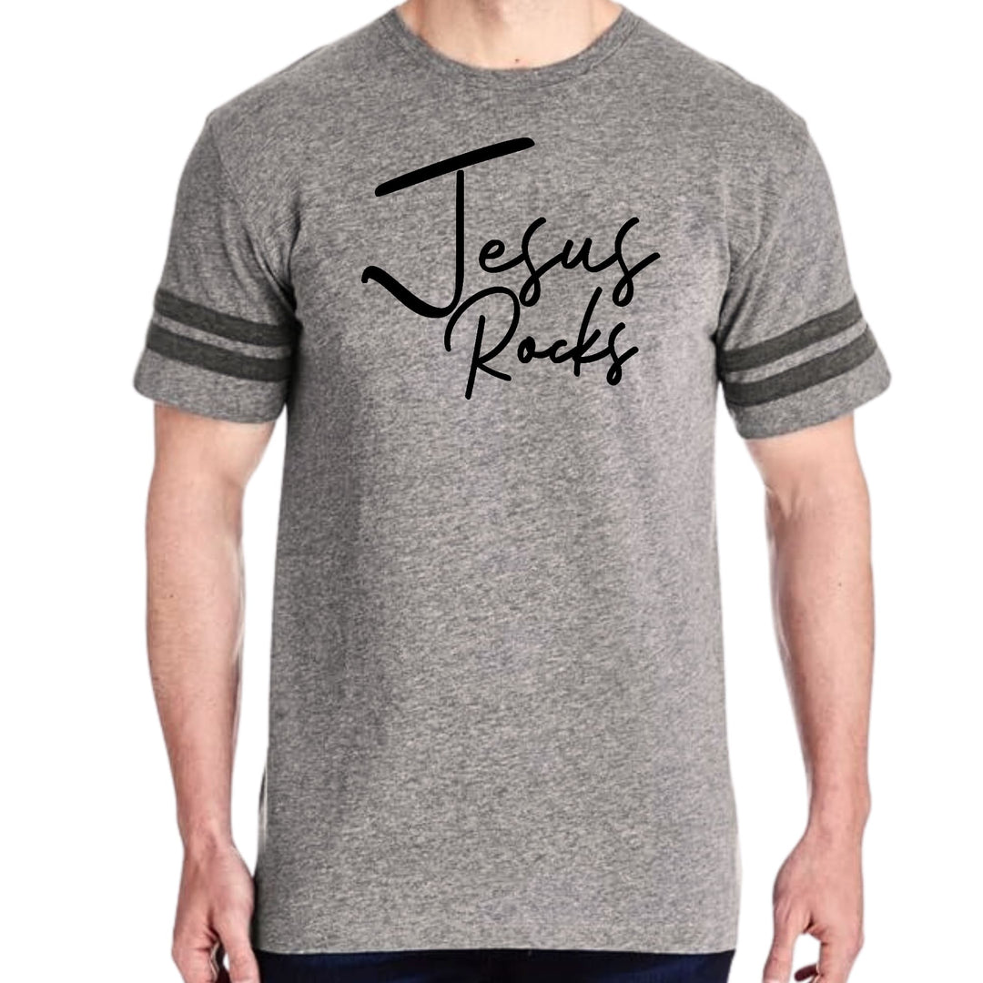 Mens Vintage Sport Graphic T-shirt Jesus Rocks Print - Mens/T-Shirts/Vintage