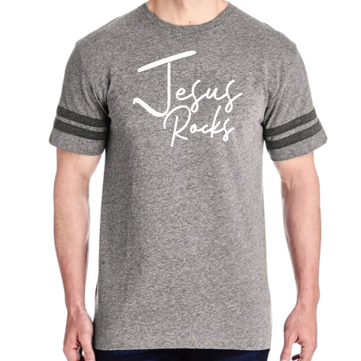 Mens Vintage Sport Graphic T-shirt Jesus Rocks Print - Mens/T-Shirts/Vintage