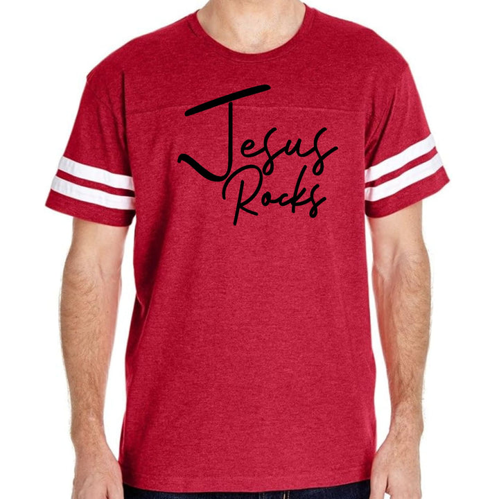 Mens Vintage Sport Graphic T-shirt Jesus Rocks Print - Mens/T-Shirts/Vintage