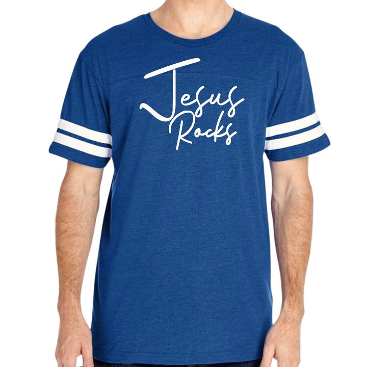 Mens Vintage Sport Graphic T-shirt Jesus Rocks Print - Mens/T-Shirts/Vintage