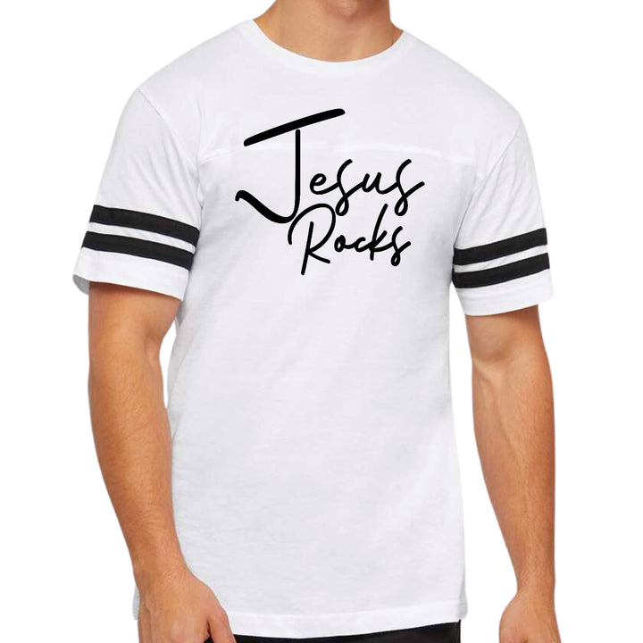 Mens Vintage Sport Graphic T-shirt Jesus Rocks Print - Mens/T-Shirts/Vintage