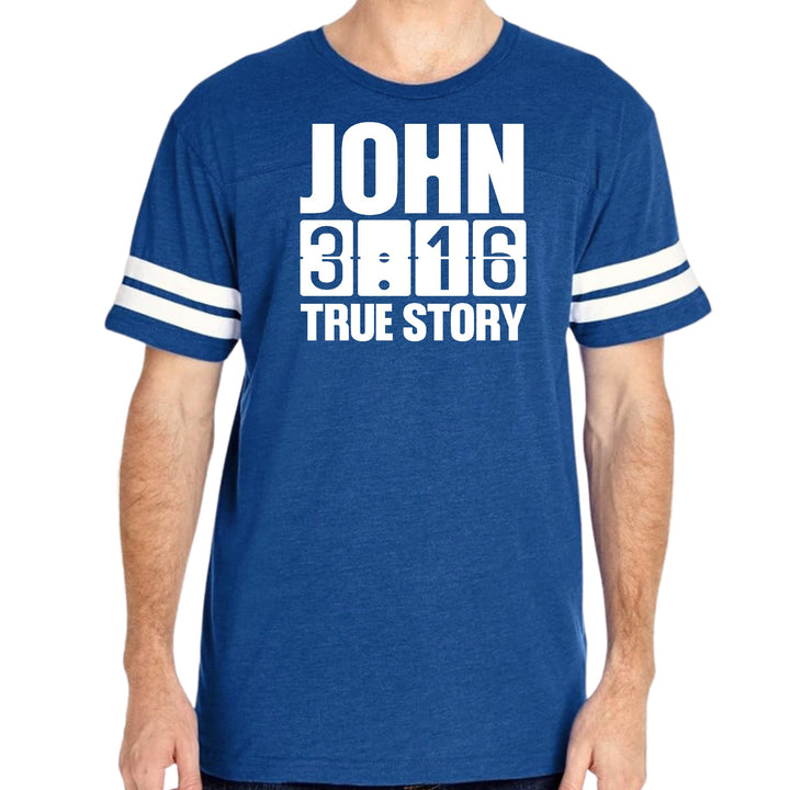 Mens Vintage Sport Graphic T-shirt John 3:16 True Story Print