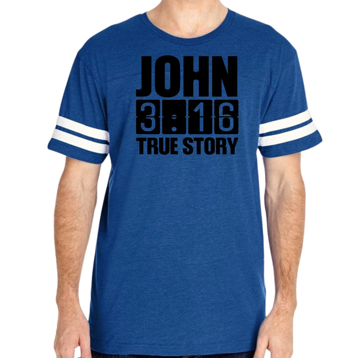 Mens Vintage Sport Graphic T-shirt John 3:16 True Story Print
