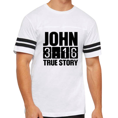 Mens Vintage Sport Graphic T-shirt John 3:16 True Story Print - Mens | T-Shirts