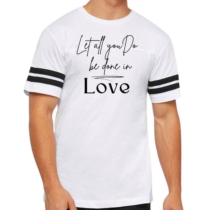 Mens Vintage Sport Graphic T-shirt Let All you do be Done in Love