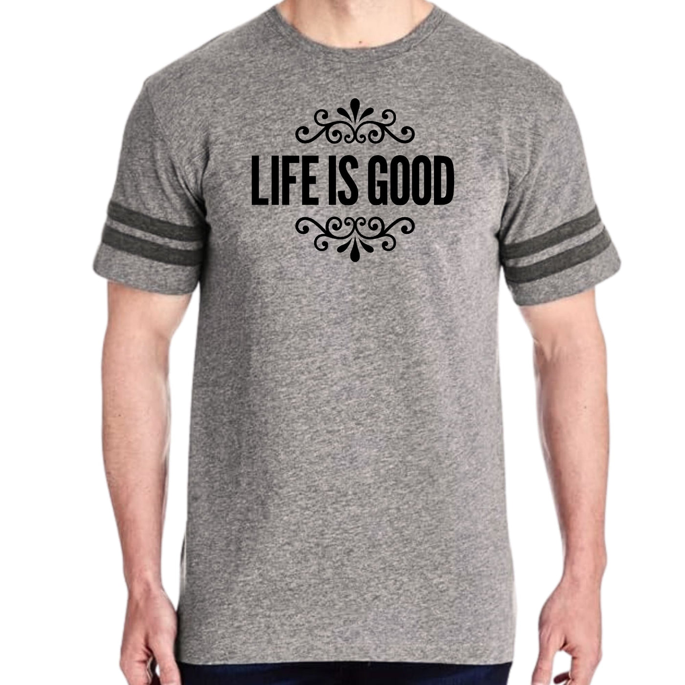 Mens Vintage Sport Graphic T-shirt Life Is Good Word Art Illustration - Mens