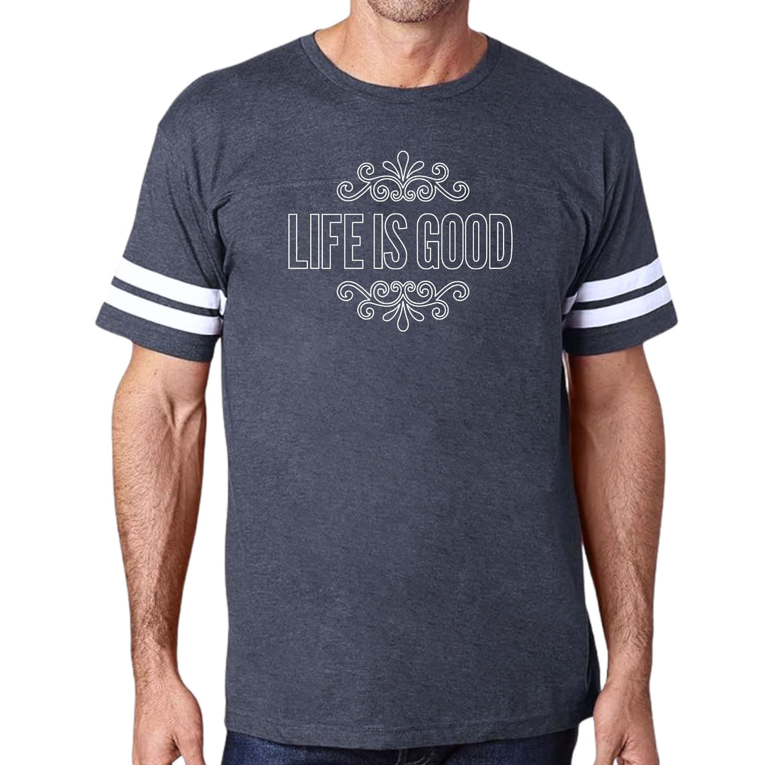 Mens Vintage Sport Graphic T-shirt Life is Good Word Art Illustration