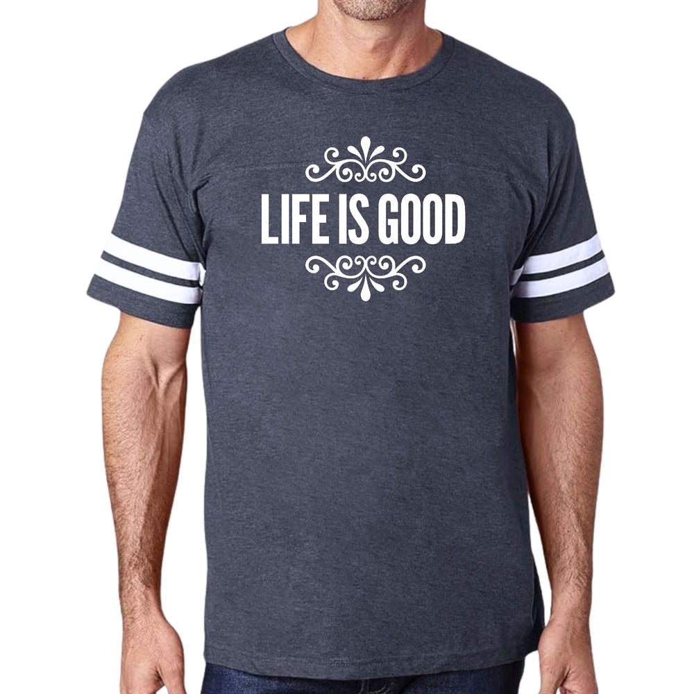 Mens Vintage Sport Graphic T-shirt Life is Good Word Art Illustration