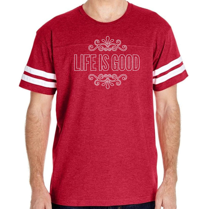 Mens Vintage Sport Graphic T-shirt Life is Good Word Art Illustration