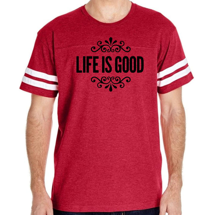 Mens Vintage Sport Graphic T-shirt Life is Good Word Art Illustration
