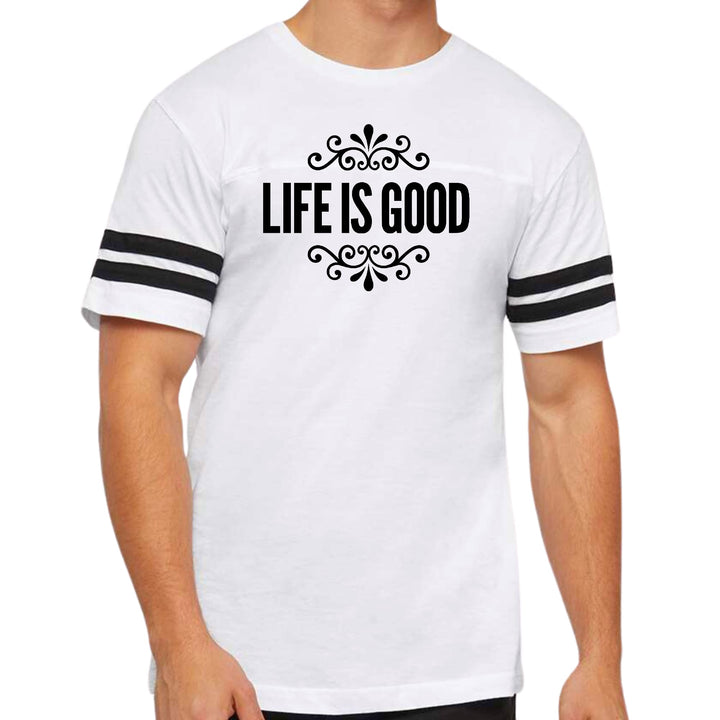 Mens Vintage Sport Graphic T-shirt Life is Good Word Art Illustration