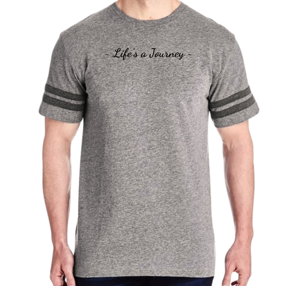 Mens Vintage Sport Graphic T-shirt Life’s a Journey Black Print
