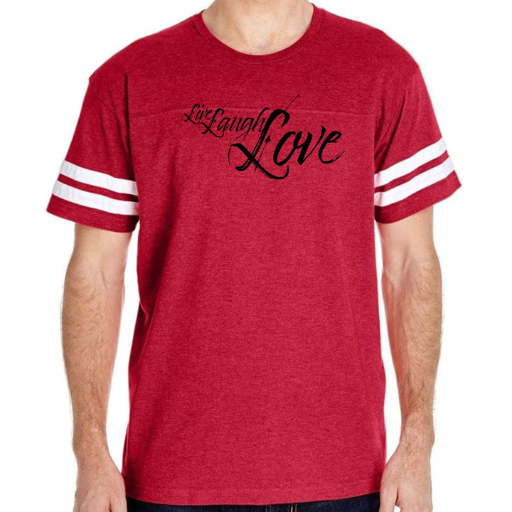 Mens Vintage Sport Graphic T-shirt Live Laugh Love Black Illustration