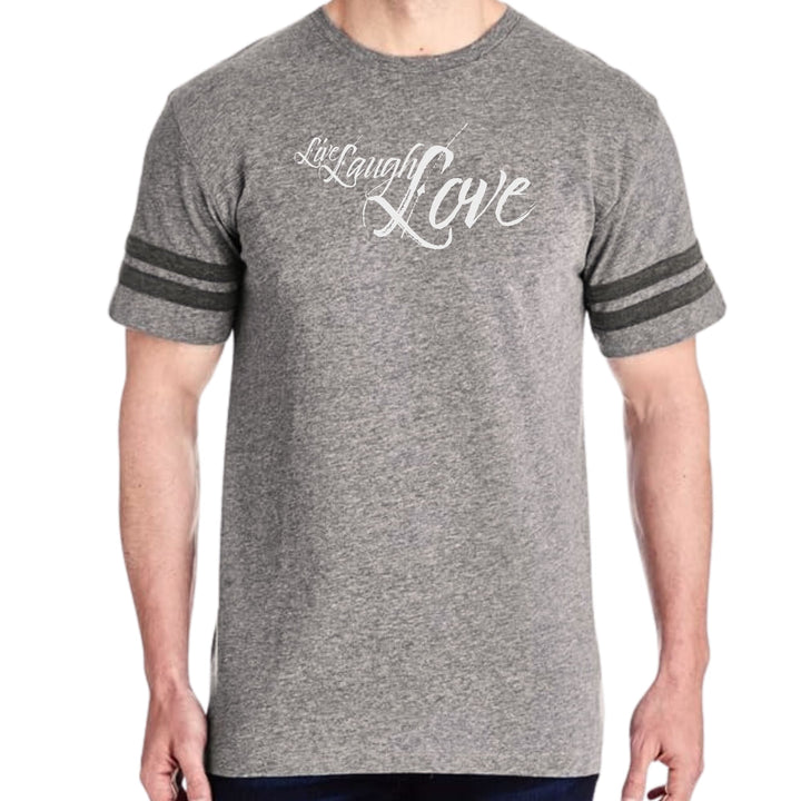 Mens Vintage Sport Graphic T-shirt Live Laugh Love Light Grey