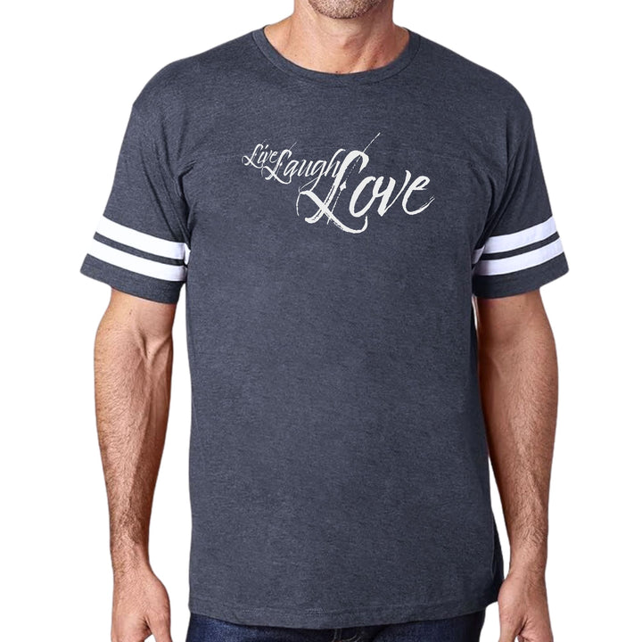 Mens Vintage Sport Graphic T-shirt Live Laugh Love Light Grey