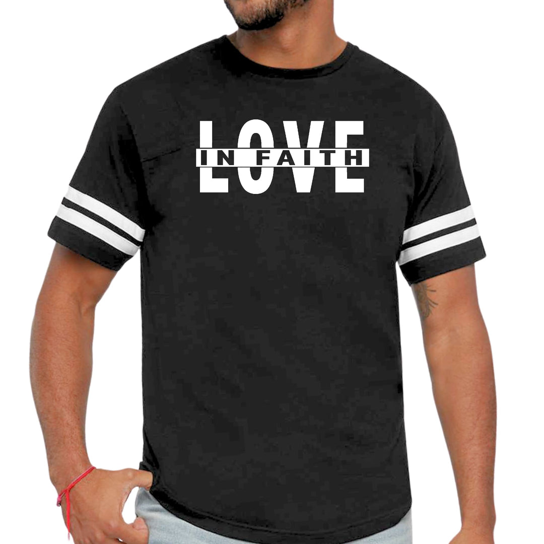Mens Vintage Sport Graphic T-shirt Love in Faith - Mens/T-Shirts/Vintage Sport
