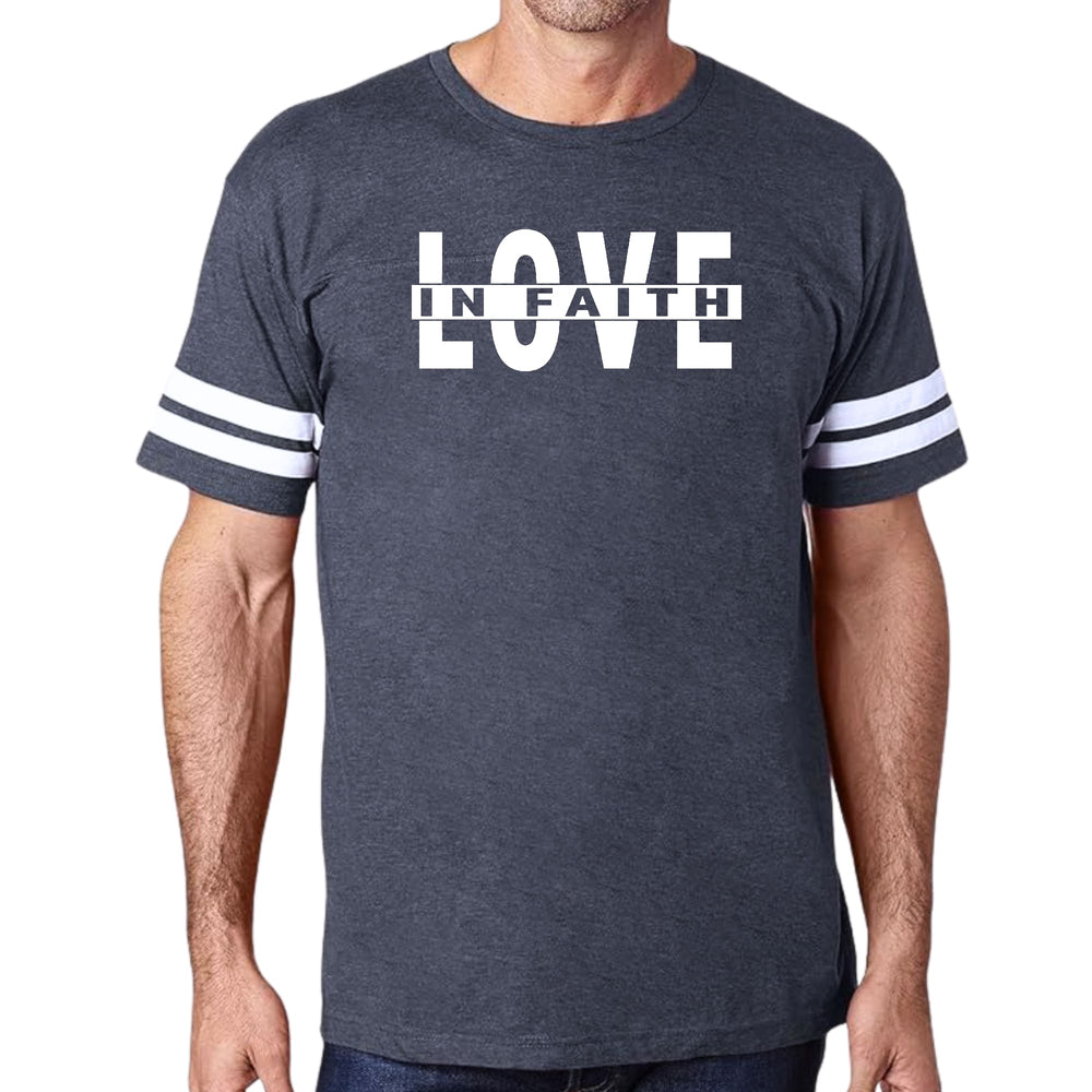 Mens Vintage Sport Graphic T-shirt Love in Faith - Mens/T-Shirts/Vintage Sport