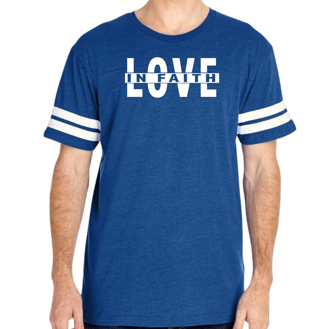 Mens Vintage Sport Graphic T-shirt Love in Faith - Mens/T-Shirts/Vintage Sport
