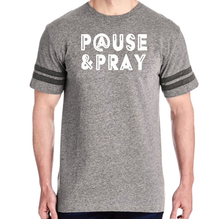 Mens Vintage Sport Graphic T-shirt Pause and Pray - Mens/T-Shirts/Vintage Sport