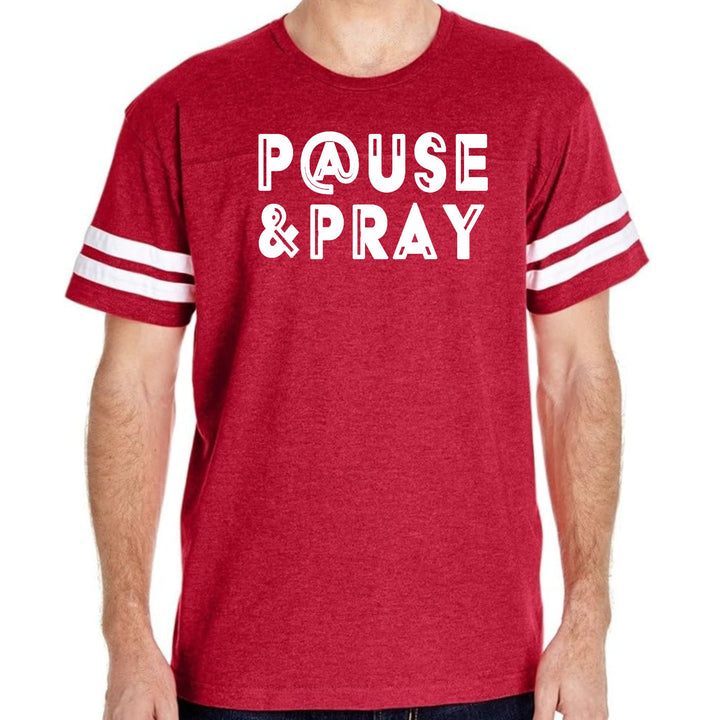 Mens Vintage Sport Graphic T-shirt Pause and Pray - Mens/T-Shirts/Vintage Sport