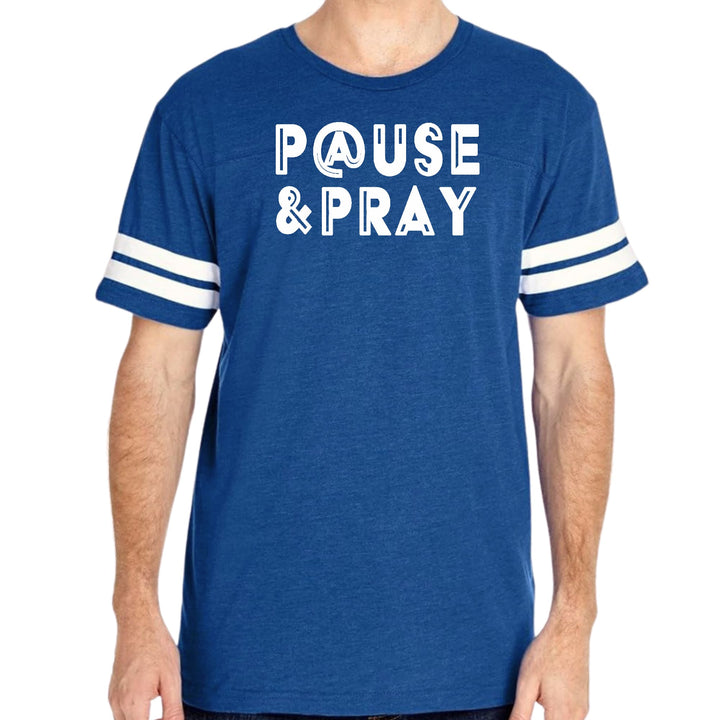 Mens Vintage Sport Graphic T-shirt Pause and Pray - Mens/T-Shirts/Vintage Sport
