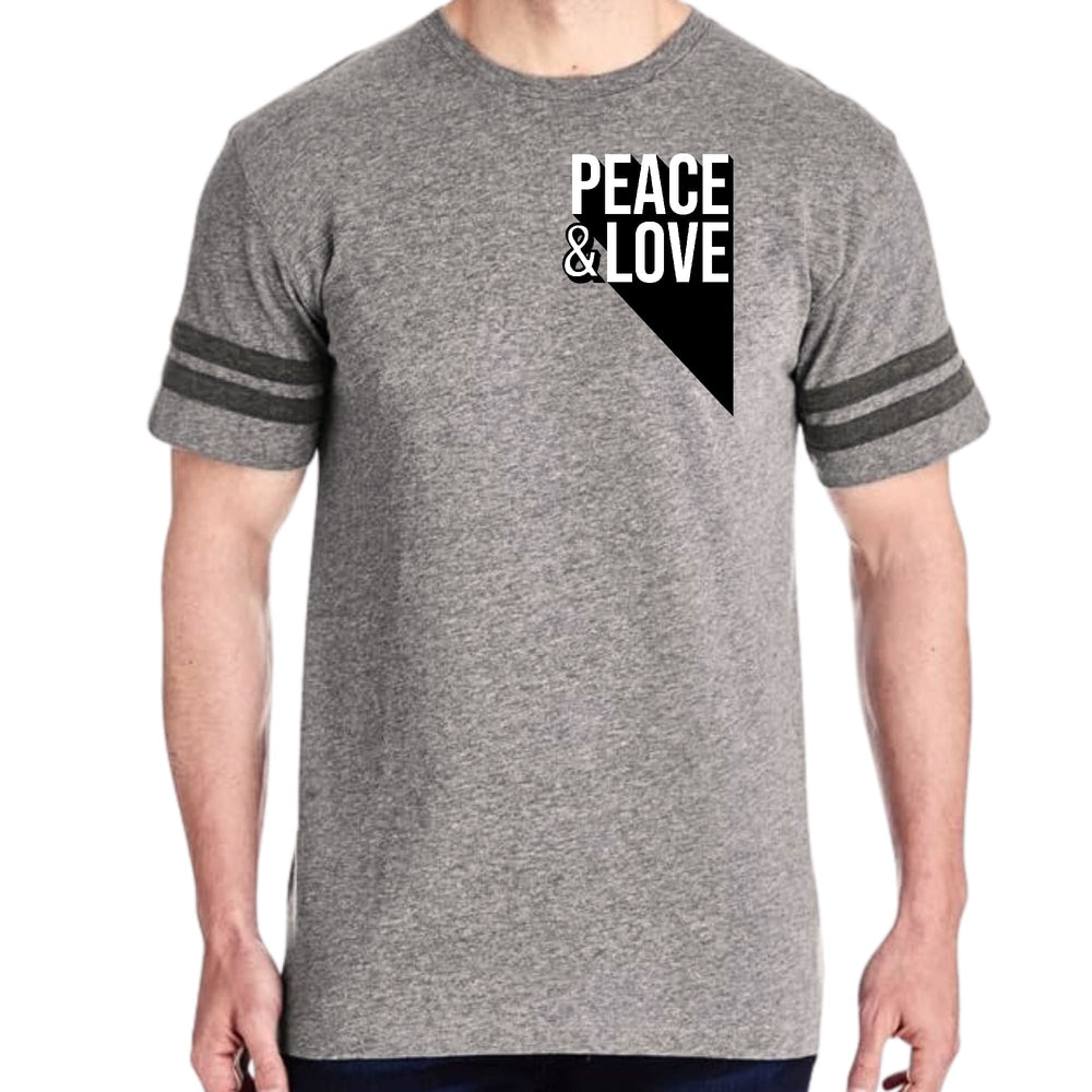Mens Vintage Sport Graphic T-shirt Peace and Love Print - Mens/T-Shirts/Vintage