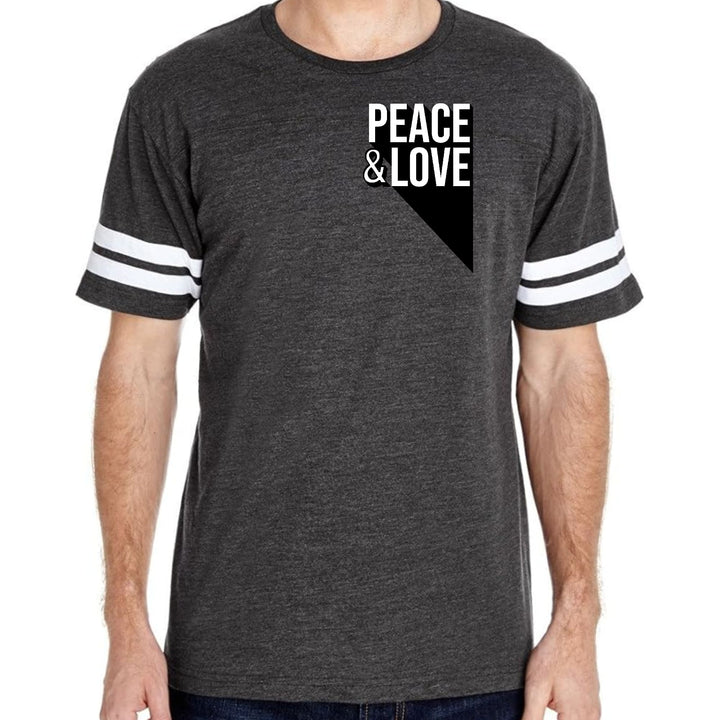 Mens Vintage Sport Graphic T-shirt Peace and Love Print - Mens/T-Shirts/Vintage