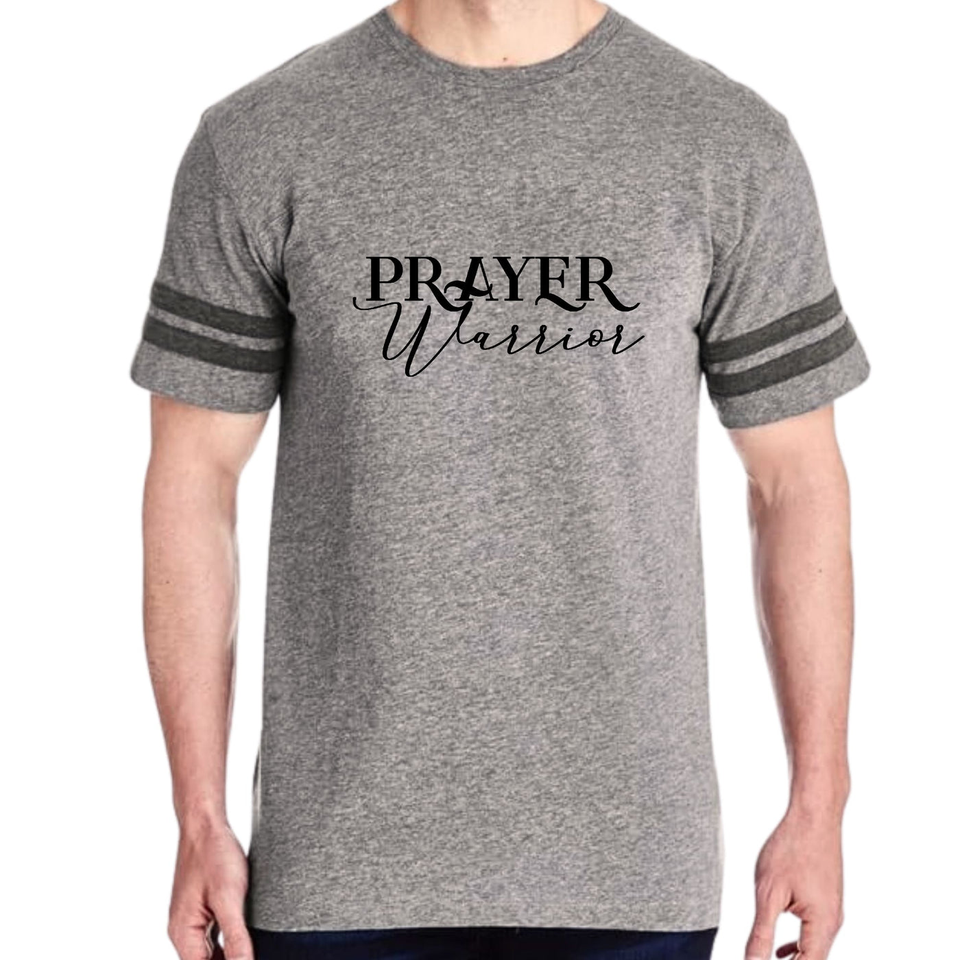 Mens Vintage Sport Graphic T-shirt Prayer Warrior Script Style - Mens