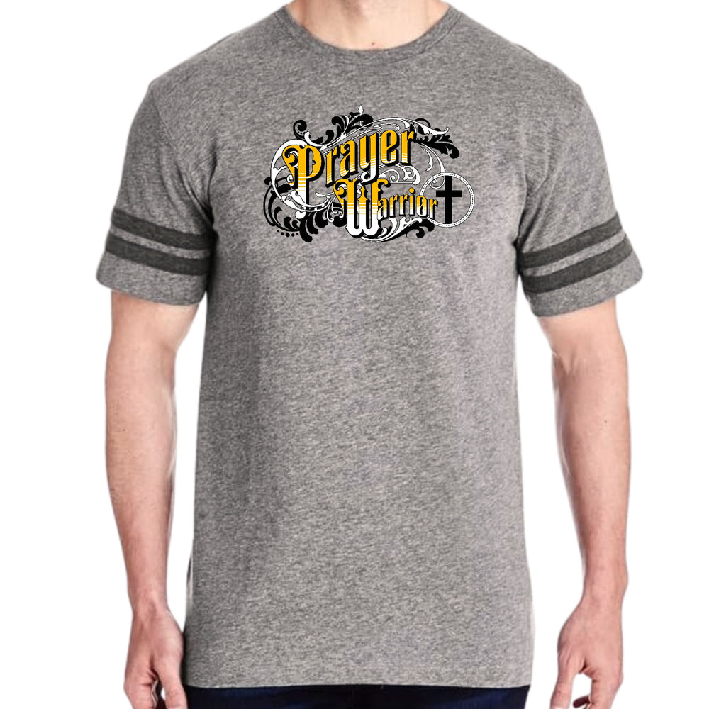 Mens Vintage Sport Graphic T-shirt Prayer Warrior Victorian Style