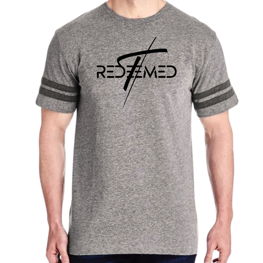 Mens Vintage Sport Graphic T-shirt Redeemed Cross Black Illustration