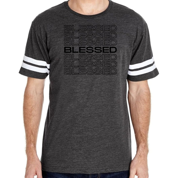 Mens Vintage Sport Graphic T-shirt Stacked Blessed Print - Mens | T-Shirts