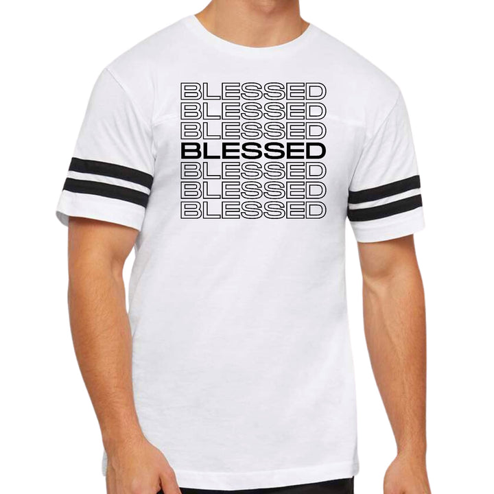 Mens Vintage Sport Graphic T-shirt Stacked Blessed Print - Mens | T-Shirts