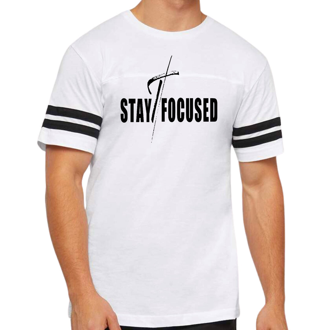 Mens Vintage Sport Graphic T-shirt Stay Focused Black Print