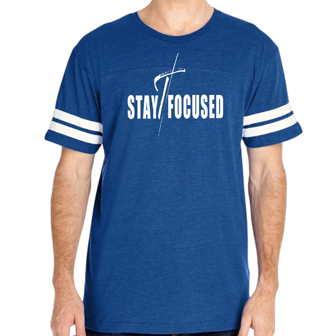Mens Vintage Sport Graphic T-shirt Stay Focused White Print