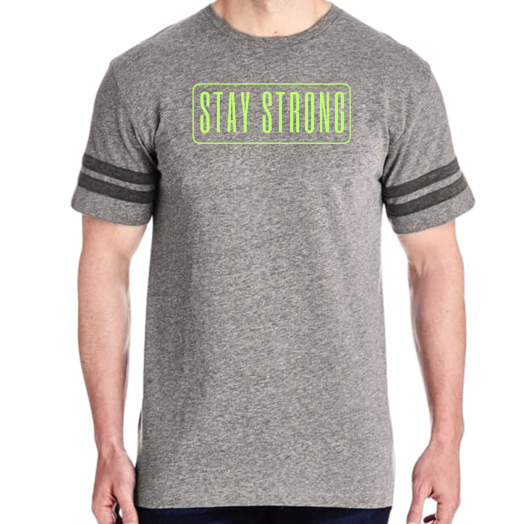 Mens Vintage Sport Graphic T-shirt Stay Strong Neon Print
