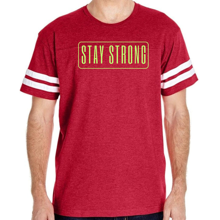 Mens Vintage Sport Graphic T-shirt Stay Strong Neon Print