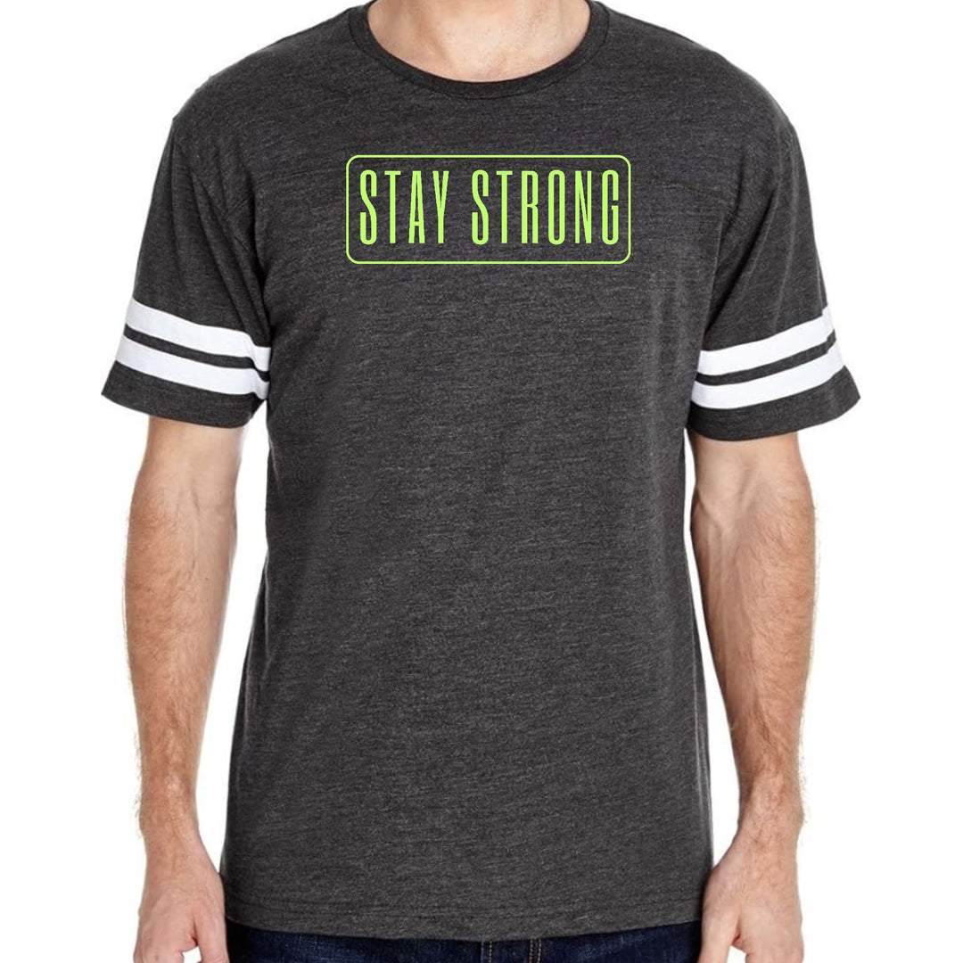 Mens Vintage Sport Graphic T-shirt Stay Strong Neon Print