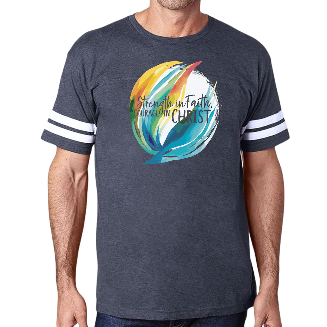 Mens Vintage Sport Graphic T-shirt Strength in Faith - Courage