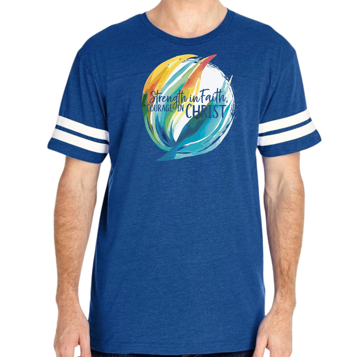 Mens Vintage Sport Graphic T-shirt Strength in Faith - Courage