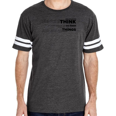 Mens Vintage Sport Graphic T-shirt Think On These Things Black - Mens