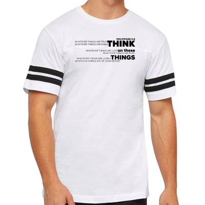 Mens Vintage Sport Graphic T-shirt Think On These Things Black - Mens
