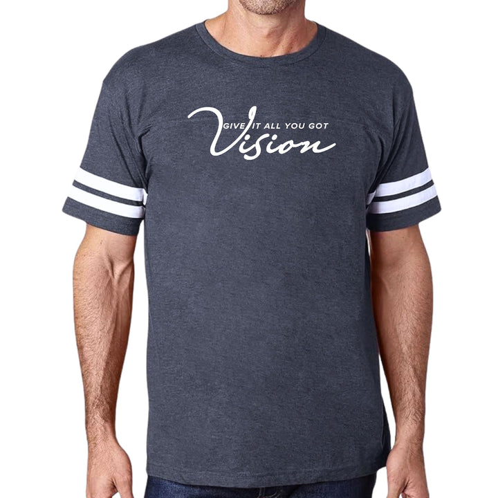 Mens Vintage Sport Graphic T-shirt Vision - Give it All you Got